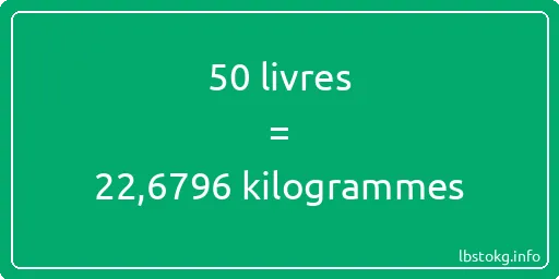 50 lbs à kg - 50 livres aux kilogrammes