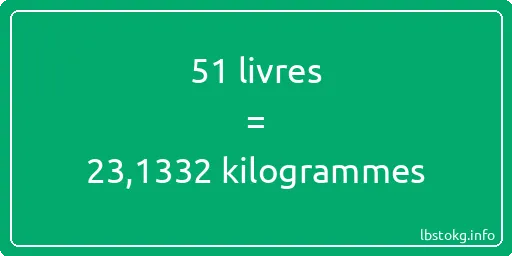 51 lbs à kg - 51 livres aux kilogrammes