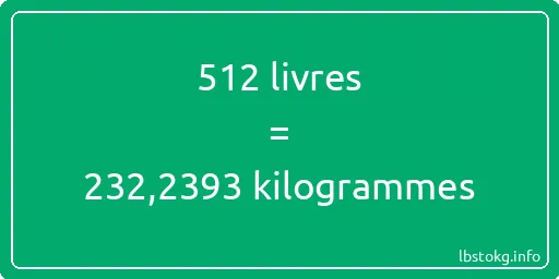 512 lbs à kg - 512 livres aux kilogrammes