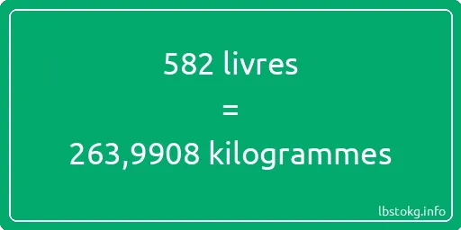 582 lbs à kg - 582 livres aux kilogrammes