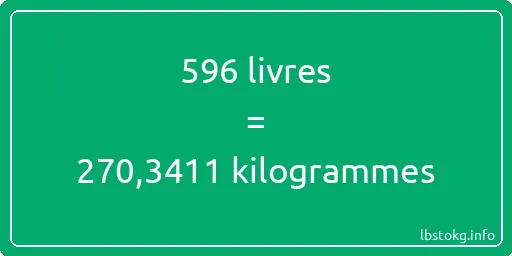 596 lbs à kg - 596 livres aux kilogrammes