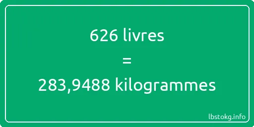 626 lbs à kg - 626 livres aux kilogrammes