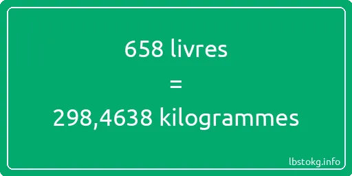 658 lbs à kg - 658 livres aux kilogrammes