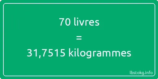 70 lbs à kg - 70 livres aux kilogrammes