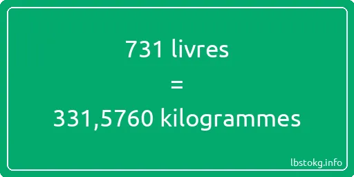 731 lbs à kg - 731 livres aux kilogrammes