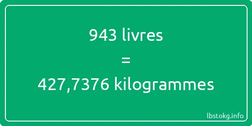 943 lbs à kg - 943 livres aux kilogrammes