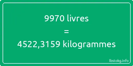 9970 lbs à kg - 9970 livres aux kilogrammes