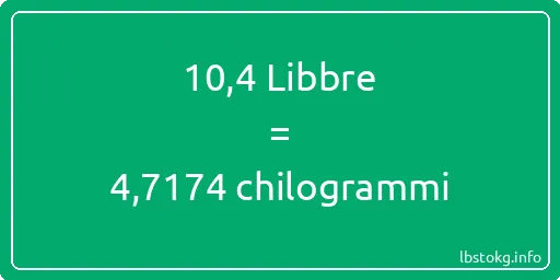 10-4 Libbre a chilogrammi - 10-4 Libbre a chilogrammi