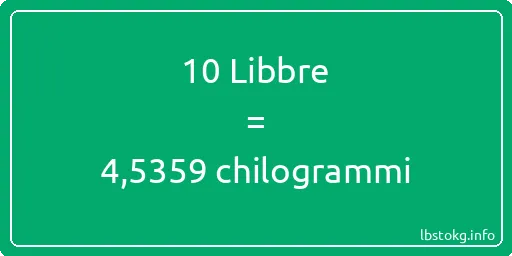 10 Libbre a chilogrammi - 10 Libbre a chilogrammi