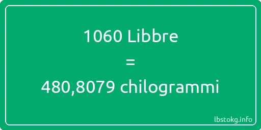 1060 Libbre a chilogrammi - 1060 Libbre a chilogrammi