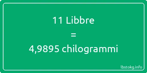 11 Libbre a chilogrammi - 11 Libbre a chilogrammi