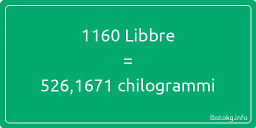 1160 Libbre a chilogrammi - 1160 Libbre a chilogrammi