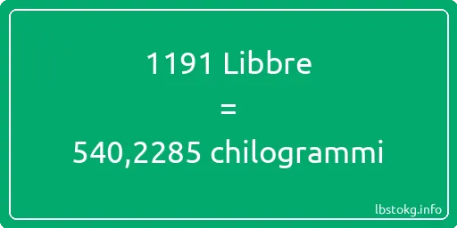 1191 Libbre a chilogrammi - 1191 Libbre a chilogrammi