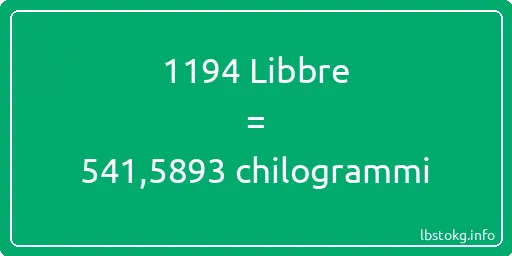 1194 Libbre a chilogrammi - 1194 Libbre a chilogrammi