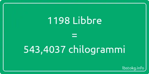 1198 Libbre a chilogrammi - 1198 Libbre a chilogrammi