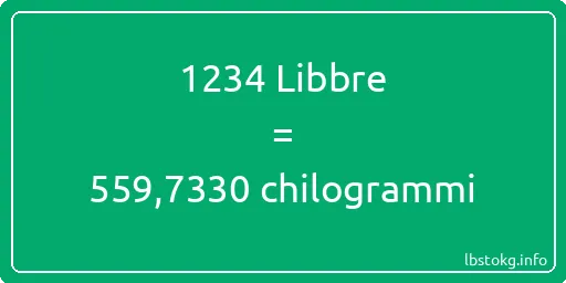 1234 Libbre a chilogrammi - 1234 Libbre a chilogrammi