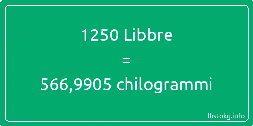 1250 Libbre a chilogrammi - 1250 Libbre a chilogrammi