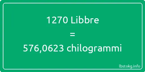 1270 Libbre a chilogrammi - 1270 Libbre a chilogrammi