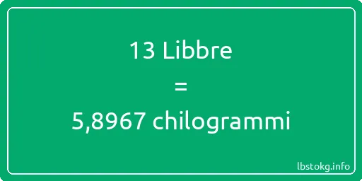 13 Libbre a chilogrammi - 13 Libbre a chilogrammi