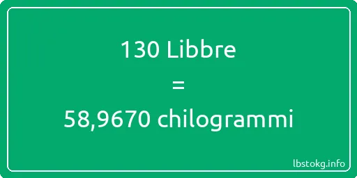 130 Libbre a chilogrammi - 130 Libbre a chilogrammi