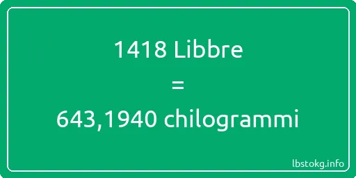 1418 Libbre a chilogrammi - 1418 Libbre a chilogrammi