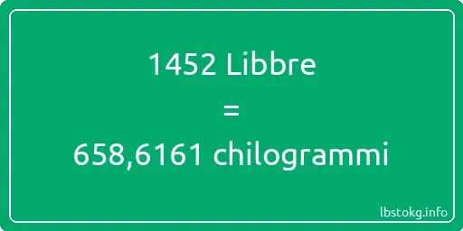 1452 Libbre a chilogrammi - 1452 Libbre a chilogrammi