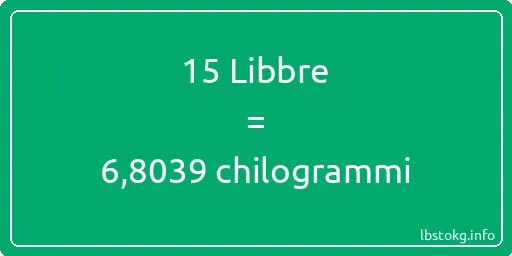 15 Libbre a chilogrammi - 15 Libbre a chilogrammi