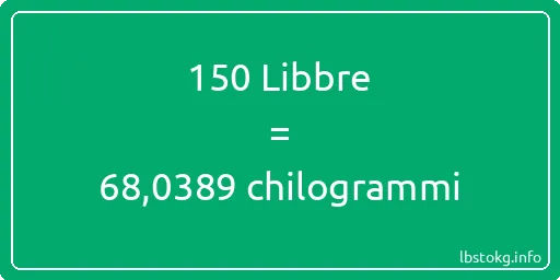 150 Libbre a chilogrammi - 150 Libbre a chilogrammi