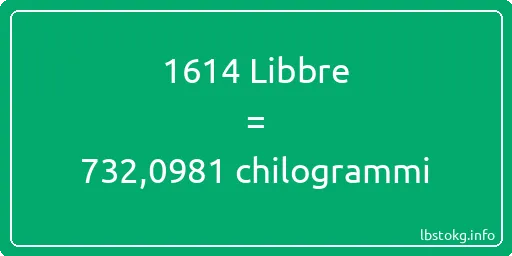 1614 Libbre a chilogrammi - 1614 Libbre a chilogrammi