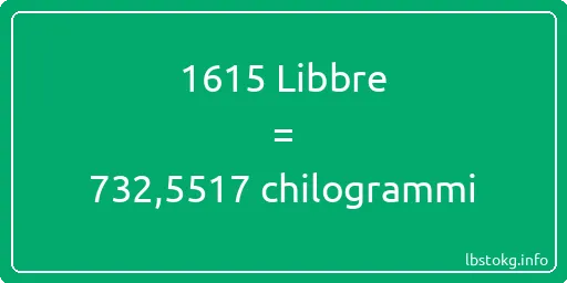 1615 Libbre a chilogrammi - 1615 Libbre a chilogrammi