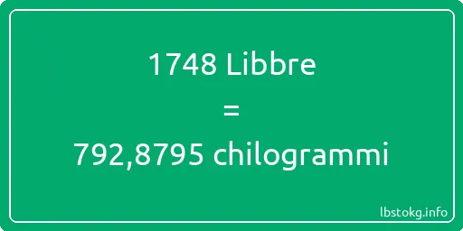 1748 Libbre a chilogrammi - 1748 Libbre a chilogrammi