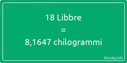 18 Libbre a chilogrammi - 18 Libbre a chilogrammi