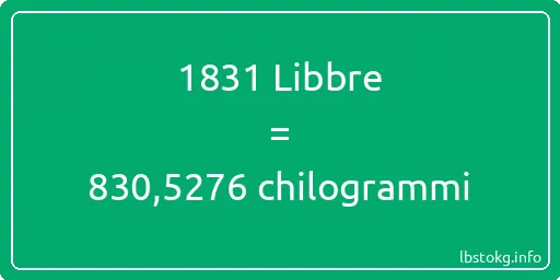 1831 Libbre a chilogrammi - 1831 Libbre a chilogrammi