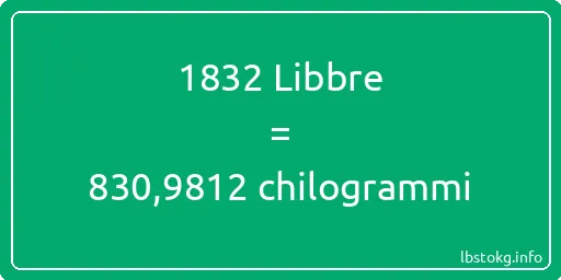 1832 Libbre a chilogrammi - 1832 Libbre a chilogrammi