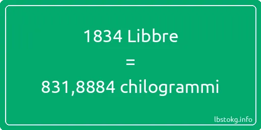 1834 Libbre a chilogrammi - 1834 Libbre a chilogrammi