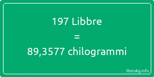 197 Libbre a chilogrammi - 197 Libbre a chilogrammi