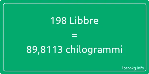 198 Libbre a chilogrammi - 198 Libbre a chilogrammi