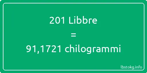 201 Libbre a chilogrammi - 201 Libbre a chilogrammi