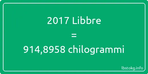 2017 Libbre a chilogrammi - 2017 Libbre a chilogrammi