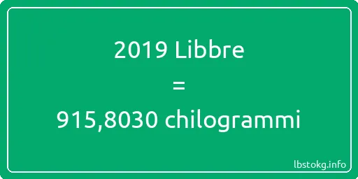 2019 Libbre a chilogrammi - 2019 Libbre a chilogrammi