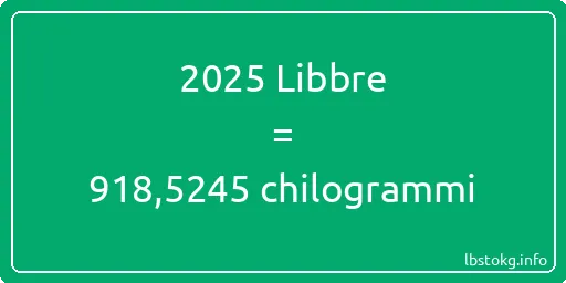 2025 Libbre a chilogrammi - 2025 Libbre a chilogrammi