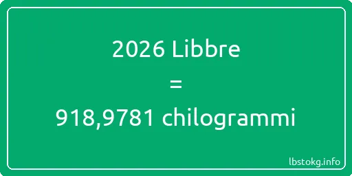 2026 Libbre a chilogrammi - 2026 Libbre a chilogrammi