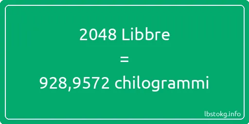 2048 Libbre a chilogrammi - 2048 Libbre a chilogrammi