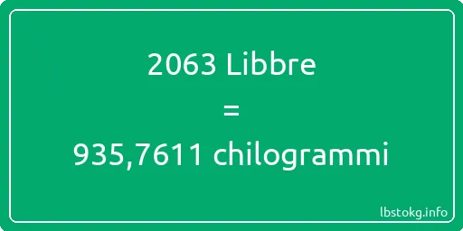 2063 Libbre a chilogrammi - 2063 Libbre a chilogrammi