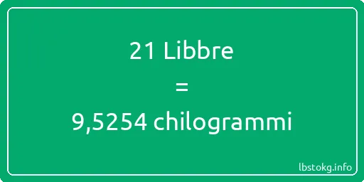 21 Libbre a chilogrammi - 21 Libbre a chilogrammi