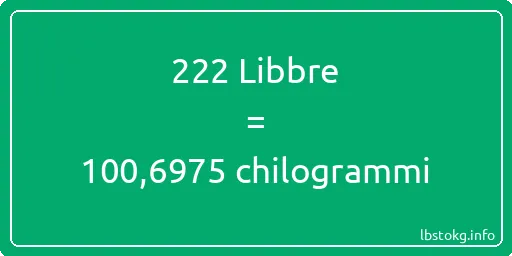 222 Libbre a chilogrammi - 222 Libbre a chilogrammi