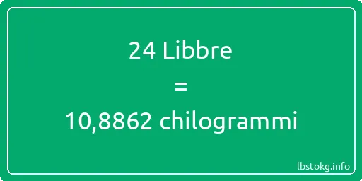 24 Libbre a chilogrammi - 24 Libbre a chilogrammi