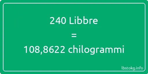 240 Libbre a chilogrammi - 240 Libbre a chilogrammi