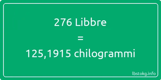 276 Libbre a chilogrammi - 276 Libbre a chilogrammi