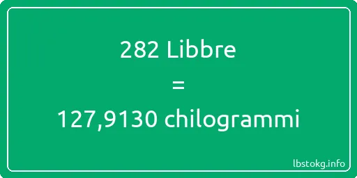 282 Libbre a chilogrammi - 282 Libbre a chilogrammi